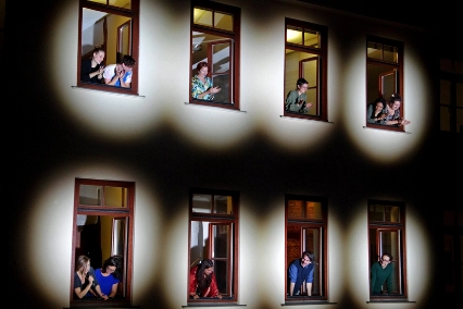 Impression der Aktion Fenster auf! 2021 des Literarischen Zentrums Göttingen – Literaturfest gefördert von der Stiftung Niedersachsen
