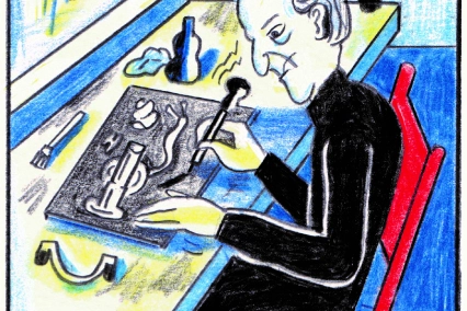 Motiv aus der Graphic Novel „Der Radierer” von Katia Fouquet