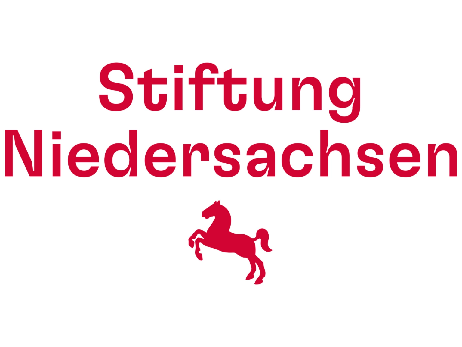 Logo der Stiftung Niedersachsen mit roter Schrift