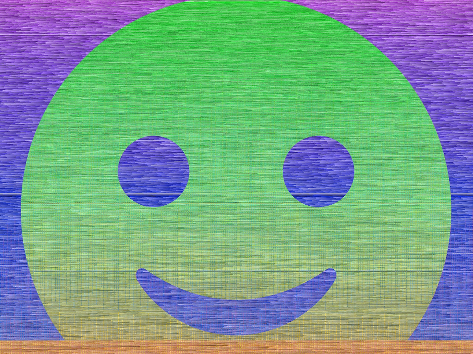 Adrian Sauer: 16.777.216 Farben in unterschiedlichen Anordnungen – Grüner Smiley, Farbton, 100 cm x 100 cm, Digitaler C-Print, 2023