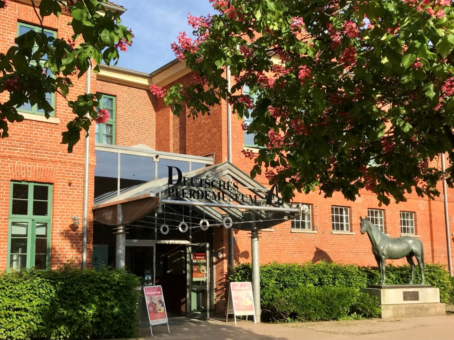 Blick auf den Eingang des Deutschen Pferdemuseums in Verden