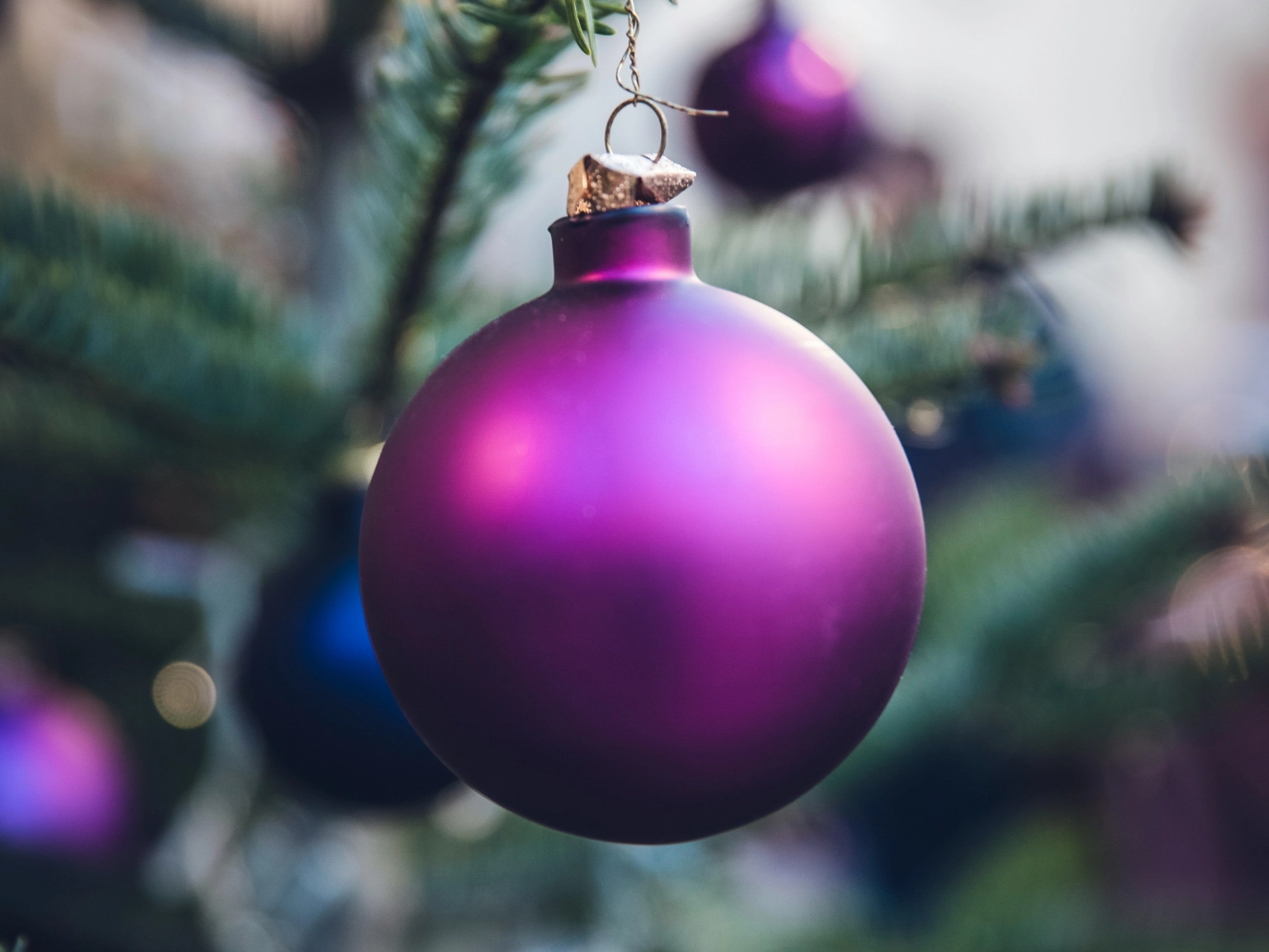 Christbaumkugel am Tannenbaum