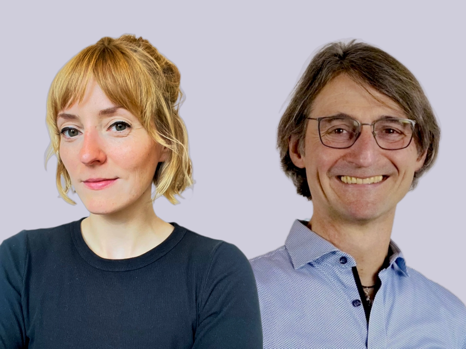 Porträts Marie-Luise Krüger und Jörg Kowollik (nebeneinandergesetzt)