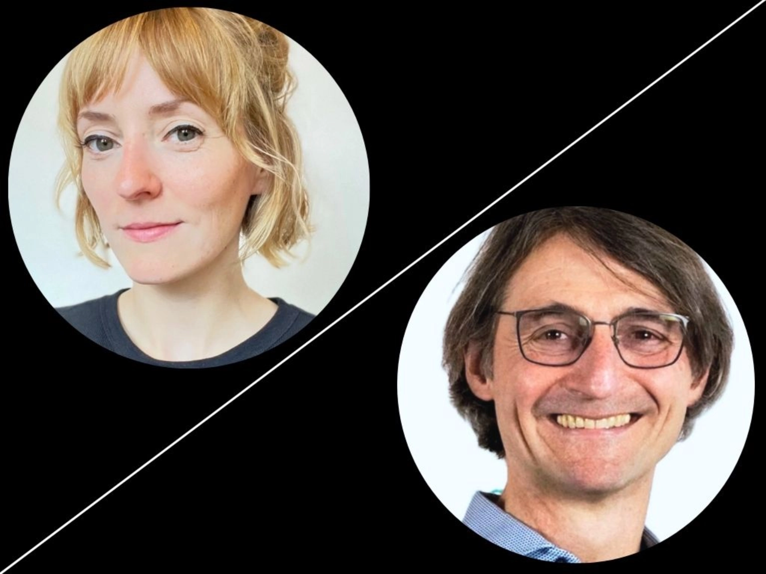 Porträts Marie-Luise Krüger und Jörg Kowollik (nebeneinandergesetzt)