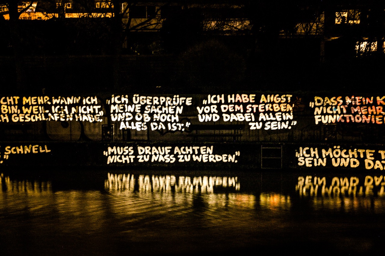 Impression der EVI Lichtungen 2024: Wohin? von Fabian Lux und Elias Körbel auf der Kanustrecke an der Innerste