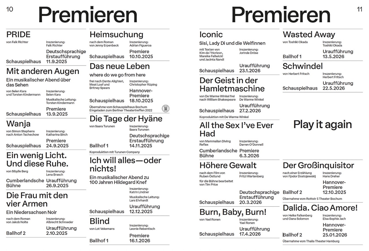 Einblick Spielzeitheft 2025726 des Schauspiels Hannover, Seite 10/11